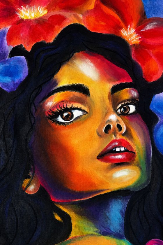 She Blooms in Starlight - Woman Portrait