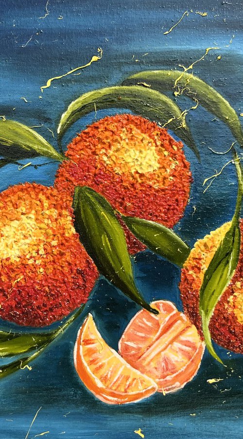 Tangerines Original Oil Painting by Halyna Kirichenko