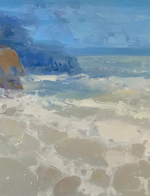Ocean Side, Original oil painting, Handmade artwork, Large size, One of a kind Signed by Vahe Yeremyan