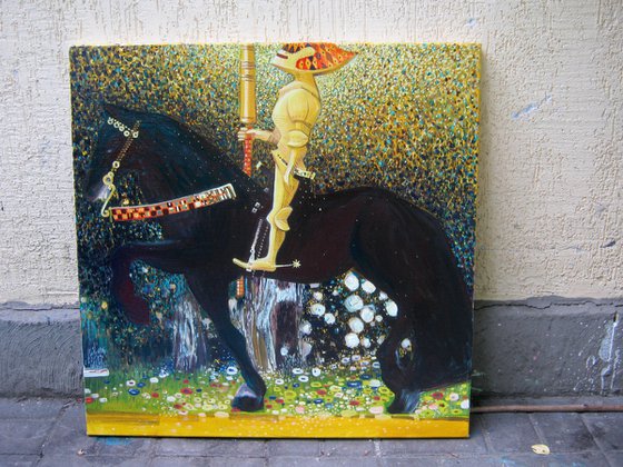 "Golden Knight" based on the works of G. Klimt
