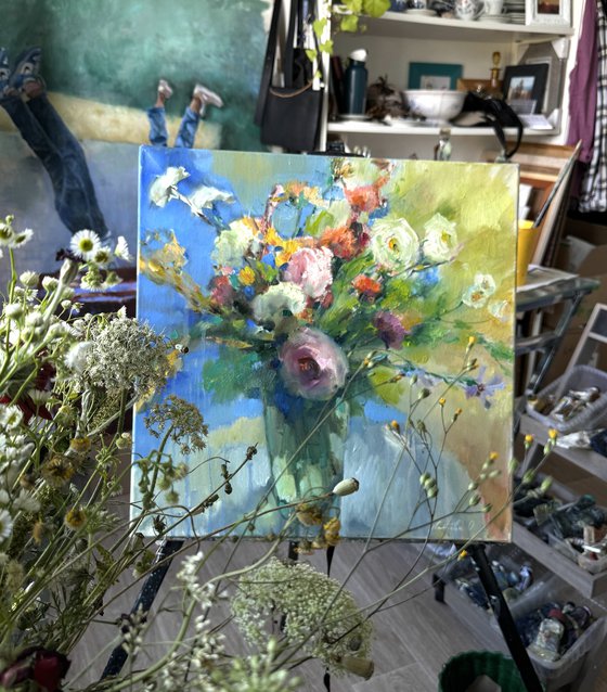 Flowers in the morning light