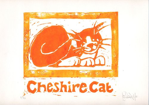 Cheshire Cat 02 - Orange by Louise Diggle
