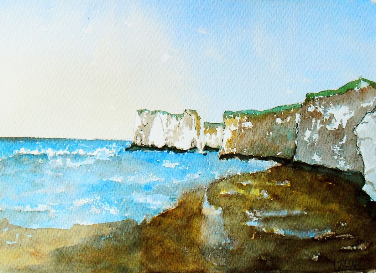 Breezy Day at Botany Bay - An original watercolour painting - Lovely Gift Idea by Julian Lovegrove Art