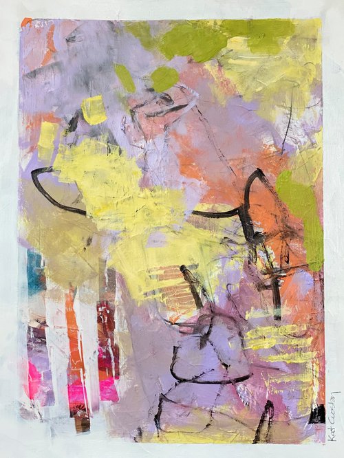 Come Into the Light - Colorful bold contemporary abstract art painting by Kat Crosby