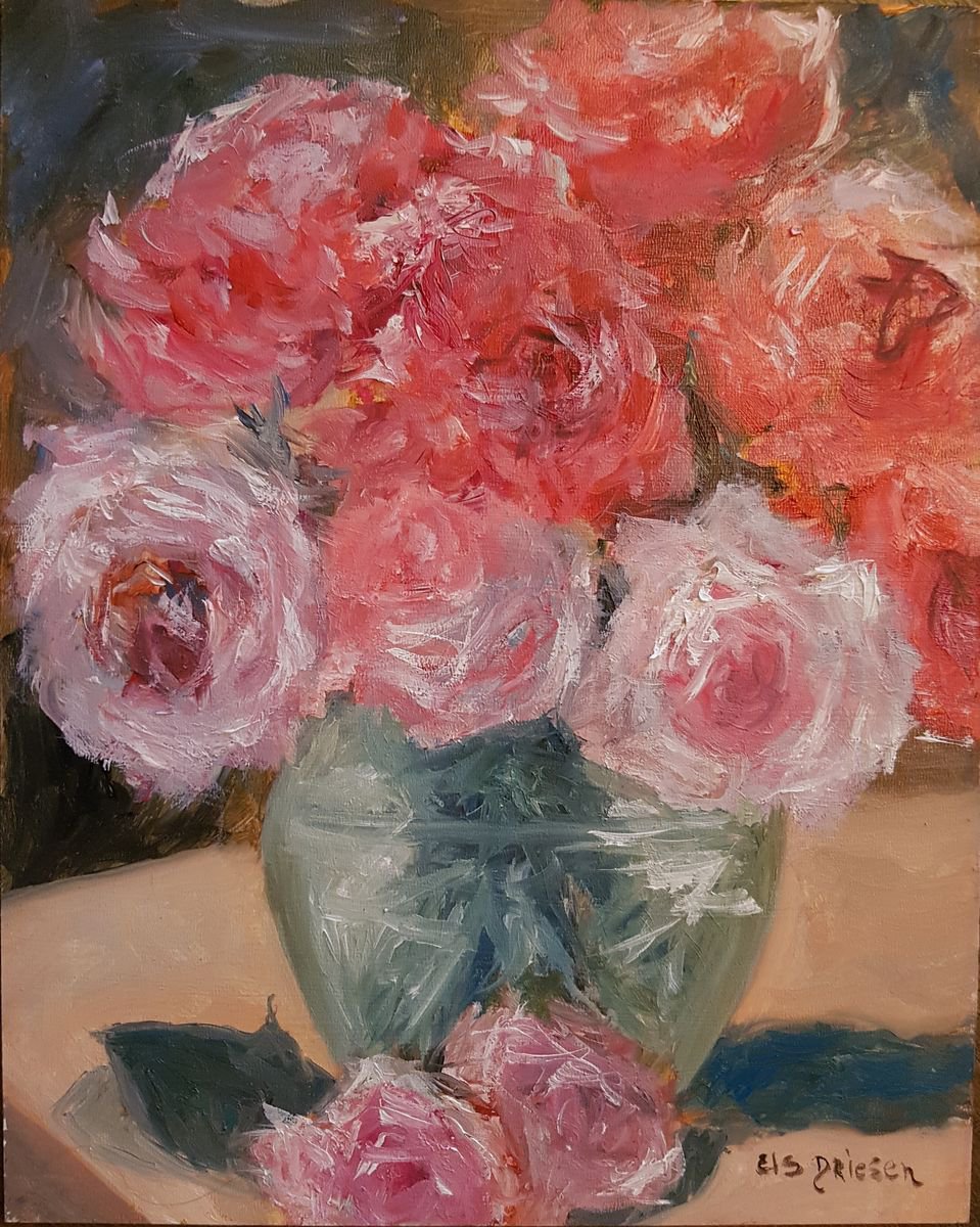 Roses on a table by Els Driesen