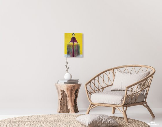 Girl with Yellow Flowerscape