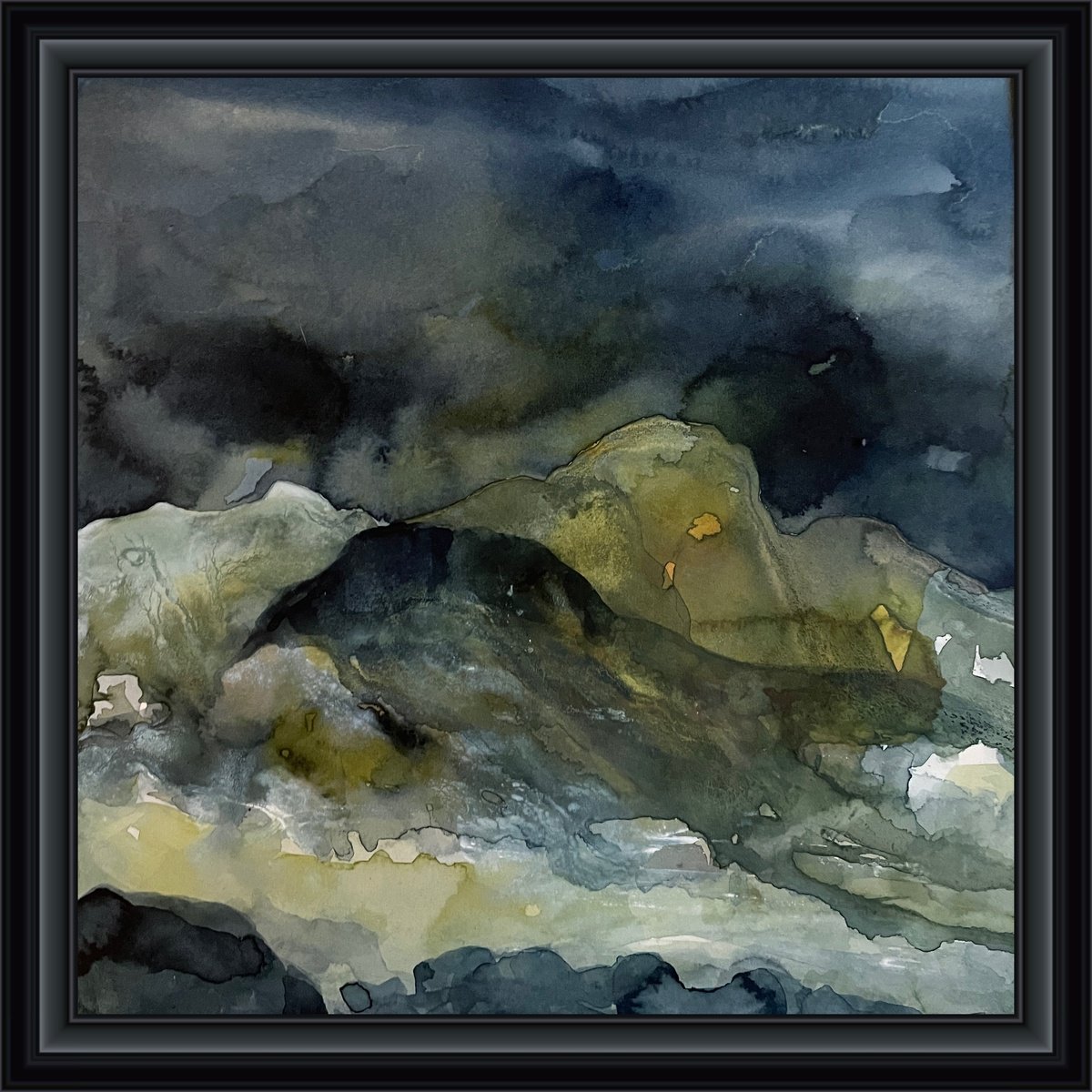 Abstract Landscape Watercolour By Gesa Reuter, 12 X 12, Glen Coe Mystery, Original Artwork