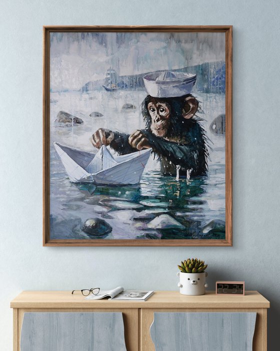 Portrait of little monkeys - Triptych