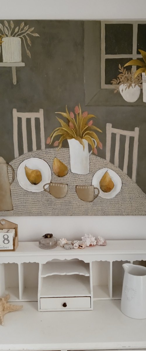 Eating Pears On A Starry Night...... by Fiona Philipps