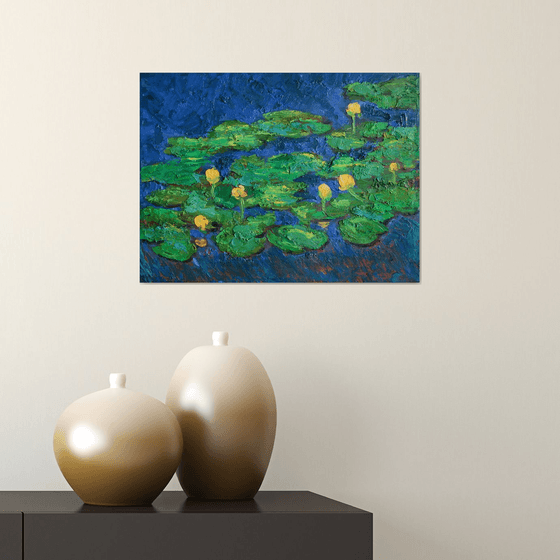 WATER LILIES, I / ORIGINAL OIL PAINTING