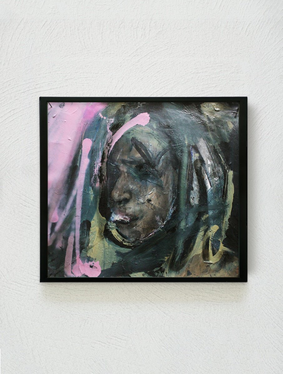 Expressive Portrait Oil Painting By Milos Hronec, 12 X 11", Personality Viii, Original Artwork