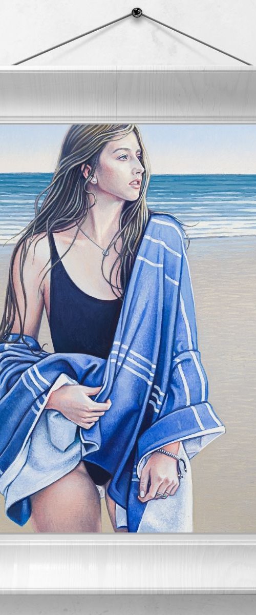 A girl wrapped in blue by Harriet  Hue