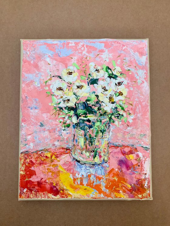 White flowers in vase