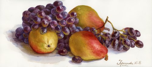Pears and grapes by Yulia Krasnov