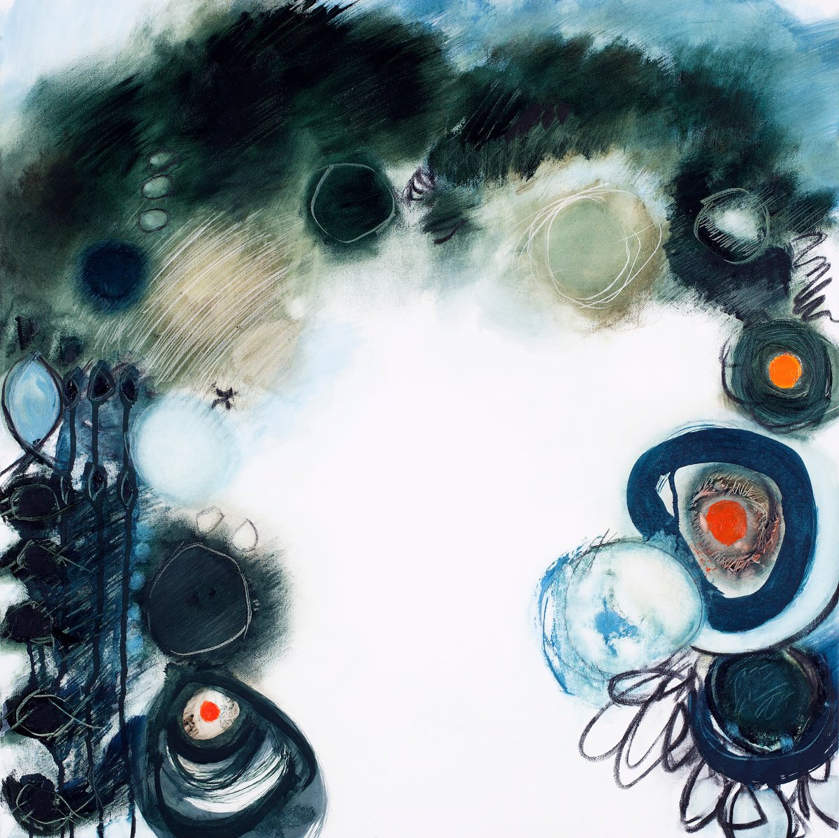 Abstract Oil Painting By Gina Parr, 28 X 28, Play Ii, Original Artwork