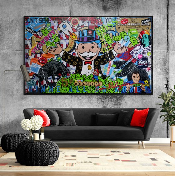 Monopoly Stock Picker 250cm x 150cm Textured Urban Pop Art