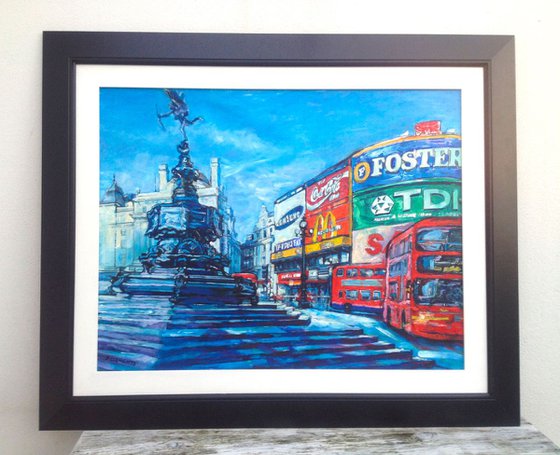 Cityscape of Eros and Piccadilly Circus London