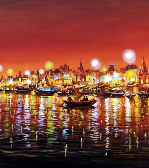Beauty of Night Varanasi by Samiran Sarkar