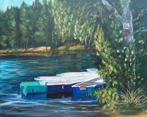 Pastor's lake boats by Elena Sokolova