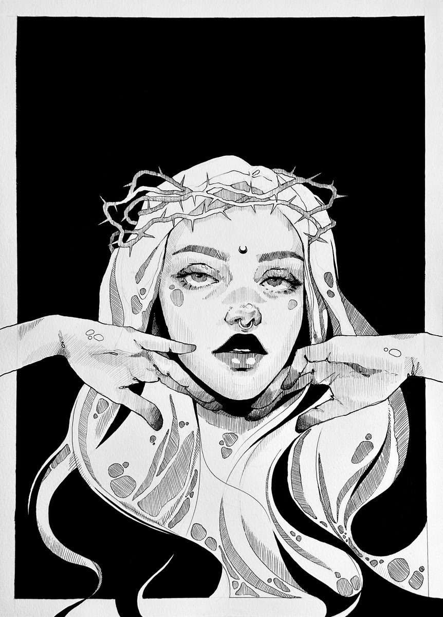 Girl in a crown of thorns by Marina Ogai