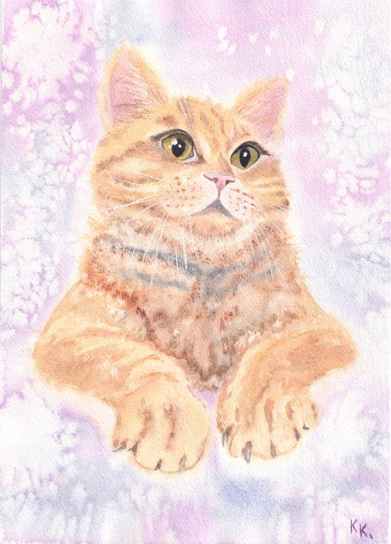 Front Row Seat. Original Cat painting