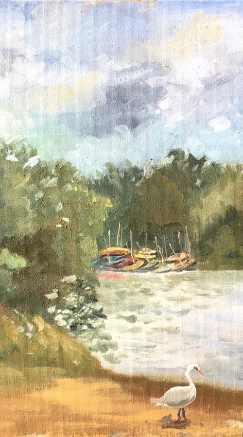 The country Park. An original oil painting. by Julian Lovegrove Art