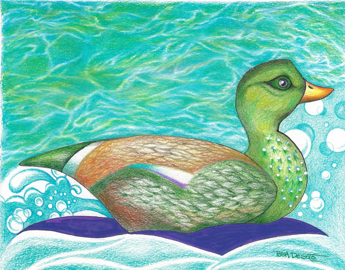 Animal Painting By Ben De Soto, 9 X 7, Decoy, Original Artwork