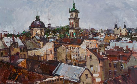 Lviv - Original cityscape painting