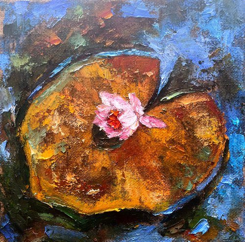Water lily Oil Painting by Lena Ru