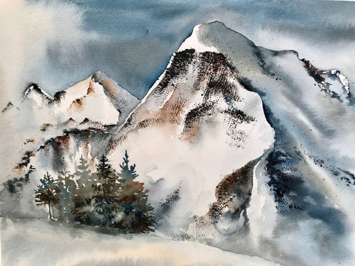 Snowy Mountains by Eugenia Gorbacheva