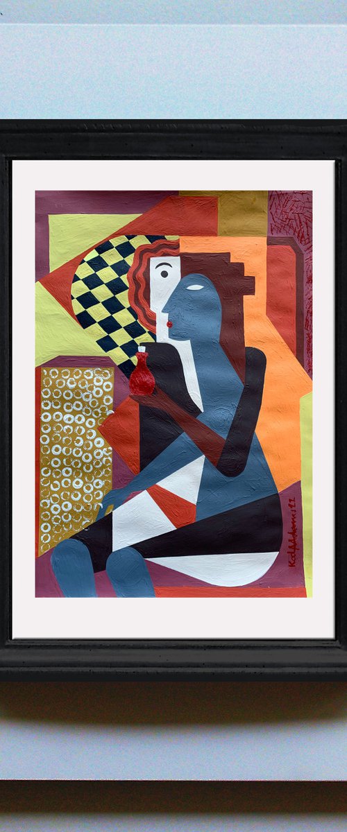 Woman with Bottle by Koola Adams
