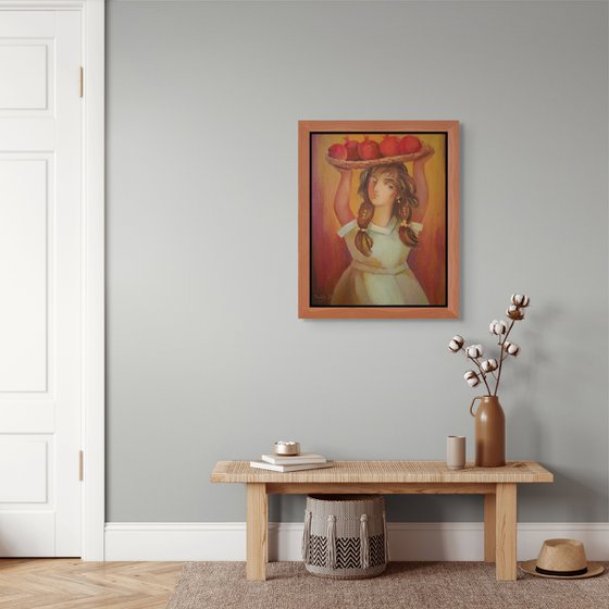 Girl with Pomegranates