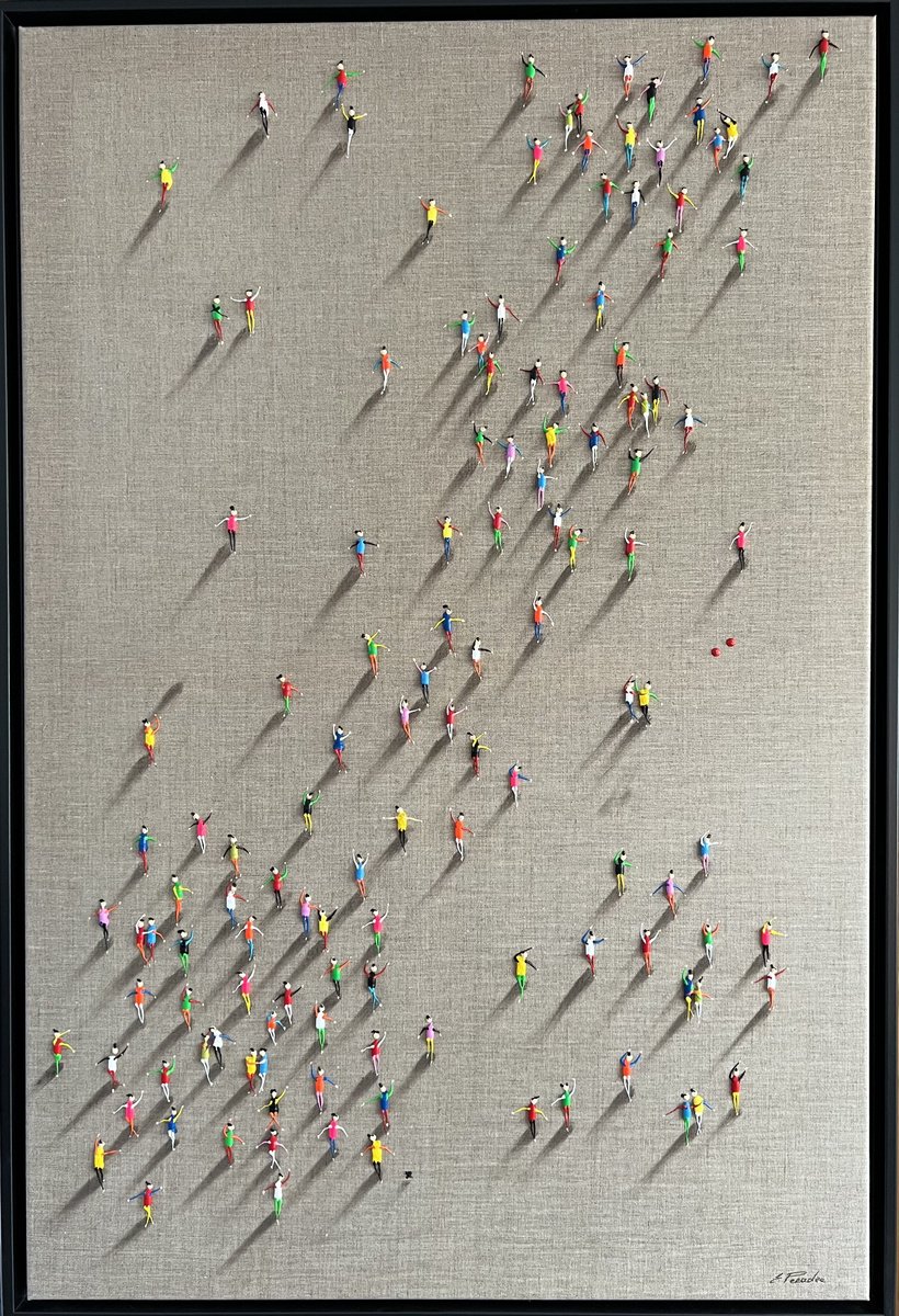 Abstract Portrait Acrylic Painting By Eka Peradze, 33 X 49, Freedom People Eka Peradze Art, Original Artwork