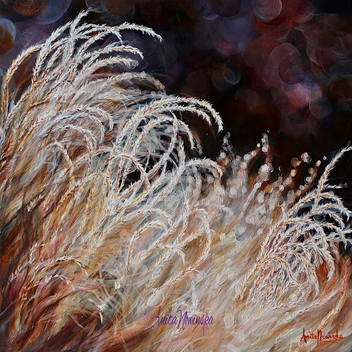 Durability- Autumn Grasses By Anita Nowinska, 21 X 21, Artwork For Sale On Artfinder