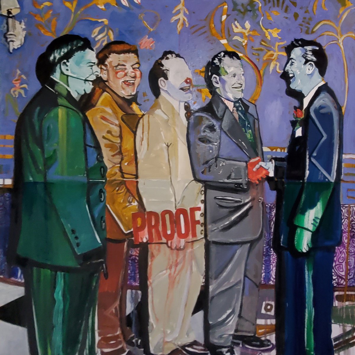 Expressive Portrait Oil Painting By Shelton Walsmith, 45 X 45", When The Fellas Were Still Tight: Once Upon A Time In Canarsie, Artfinder