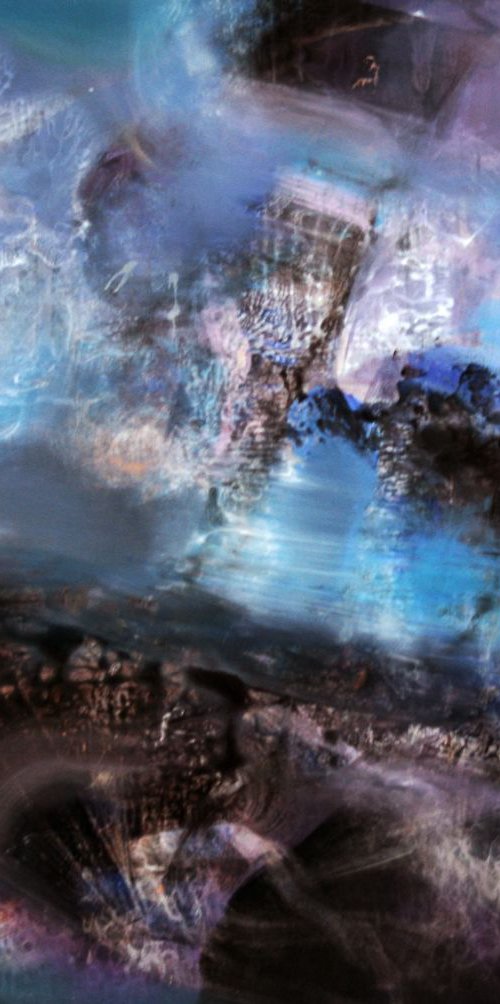 HUGE XXL FANTASTIC DREAMSCAPE BY MASTER KLOSKA THERE WHERE THE TIME HAS LIGHT SHAPES DIAPHANE ONIRIC COSMIC SCAPE by Kloska Ovidiu
