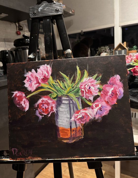 Pink Tulips Still Life