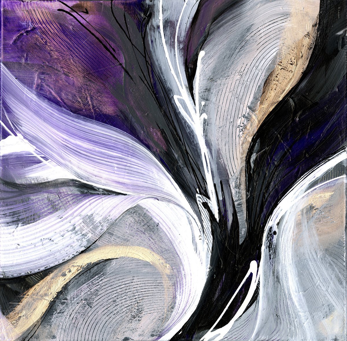 Abstract Botanical Acrylic Painting By Kathy Morton Stanion, 20 X 20", Natural Bliss 2, Original Artwork