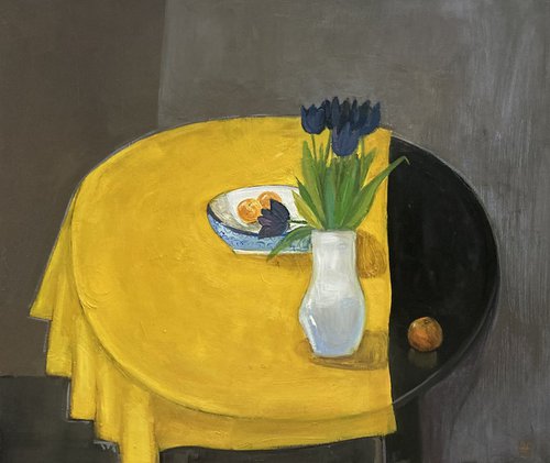 Tulips on a Yellow Table by Arman Hayrapetyan