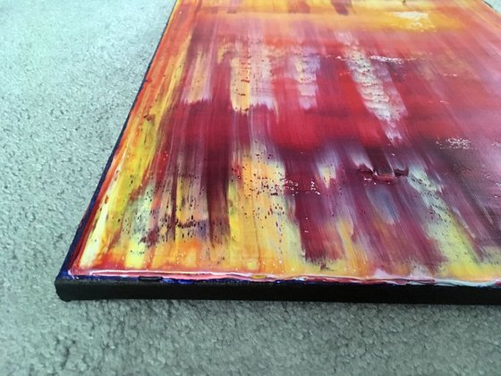"Hellfire" - FREE USA SHIPPING - Original PMS Abstract Oil Painting On Canvas - 16" x 20"