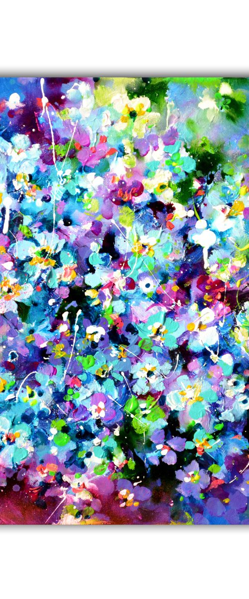 Wild Forget Me Not Floral Field by Soos Roxana Gabriela