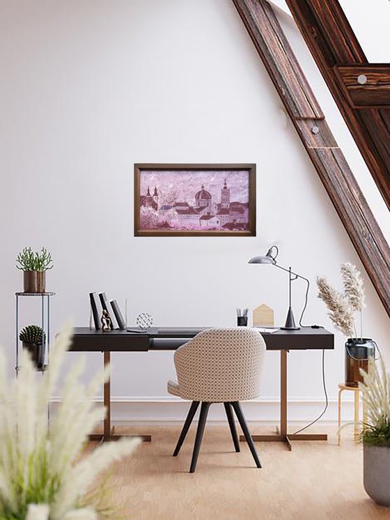 Lviv City Rooftops Original Painting