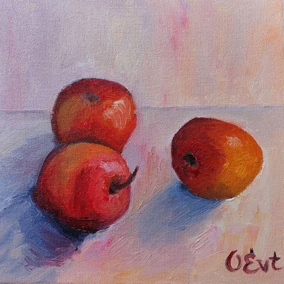 Still life with apples. Natura morta con mele.