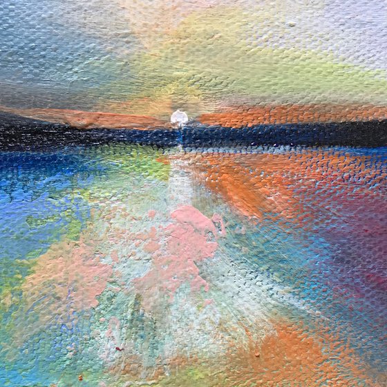 Over the horizon !! Small Painting !! Mini Painting !! Abstract Landscape