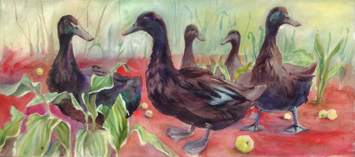 Ducks in apples by Irina Bibik-Chkolian