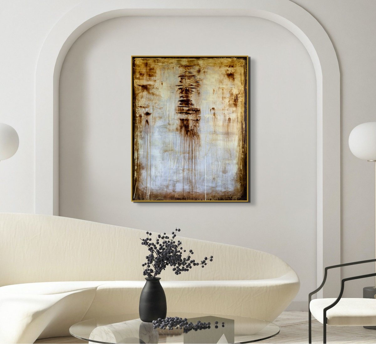 Expressive Abstract Acrylic Painting By Elide Pizzini, 31 X 39, The Force I, Original Artwork