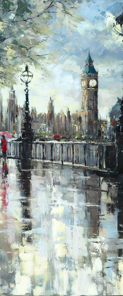 'Rainy evening at Westminster' by Ewa Czarniecka