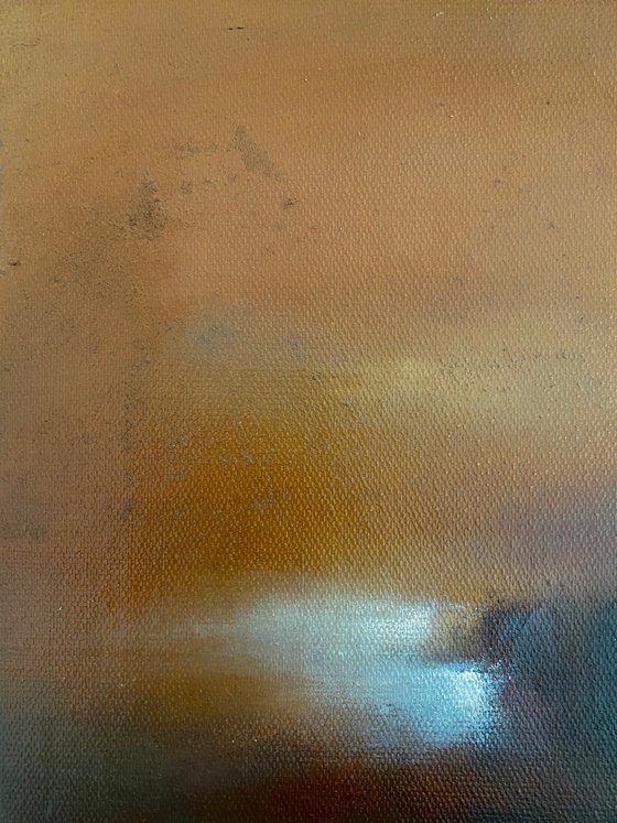 A breath of wind 30x30 cm  - gold particles original oil painting landscape gift modern urban art office art decor home decor gift idea