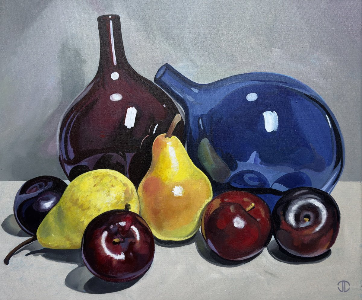  Mixed Fruit Coloured Glass By Joseph Lynch, 24 X 20, Artwork For Sale On Artfinder