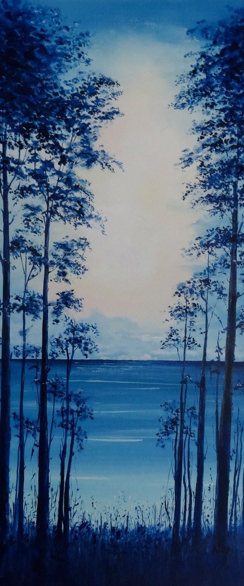 Sunset 'Tranquil Blue' by Mel Davies Original Art